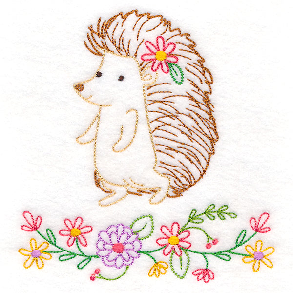 Floral Woodland Friends - Hedgehog (Vintage)