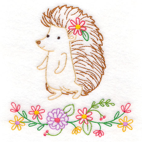 Floral Woodland Friends - Hedgehog (Vintage)