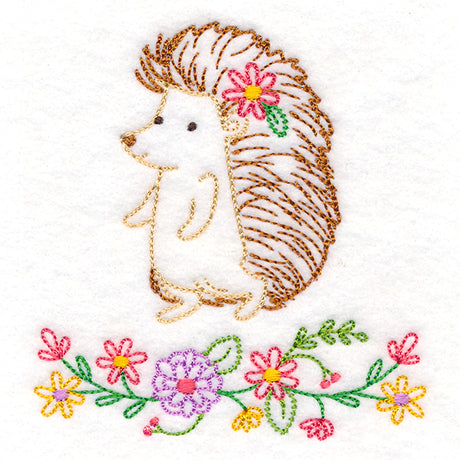 Floral Woodland Friends - Hedgehog (Vintage)
