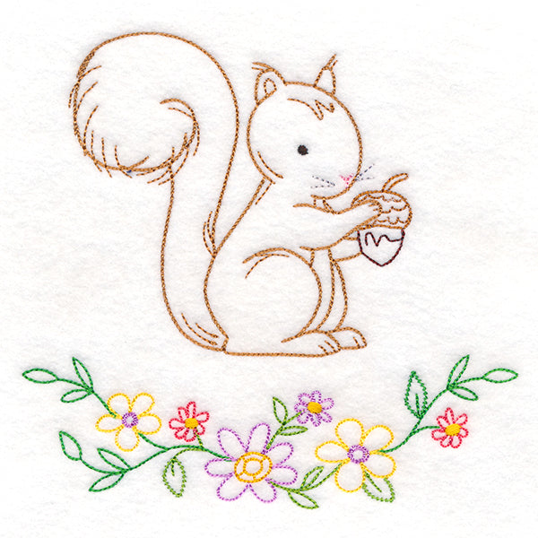 Floral Woodland Friends - Squirrel (Vintage)