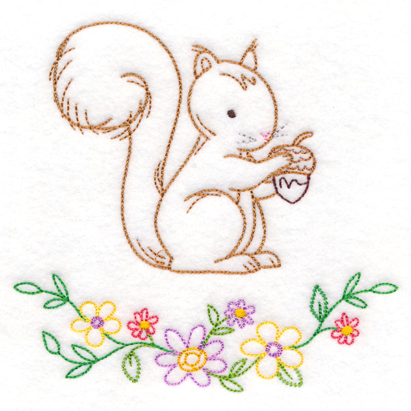Floral Woodland Friends - Squirrel (Vintage)