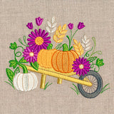 Autumn Blossoms and Wheelbarrow