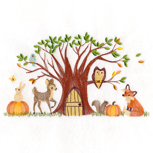 Woodland Harvest Gathering Border