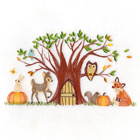 Woodland Harvest Gathering Border