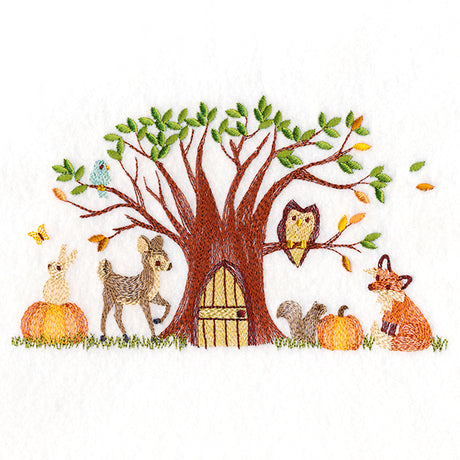 Woodland Harvest Gathering Border