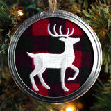 Rustic Christmas Jar Cover - Deer