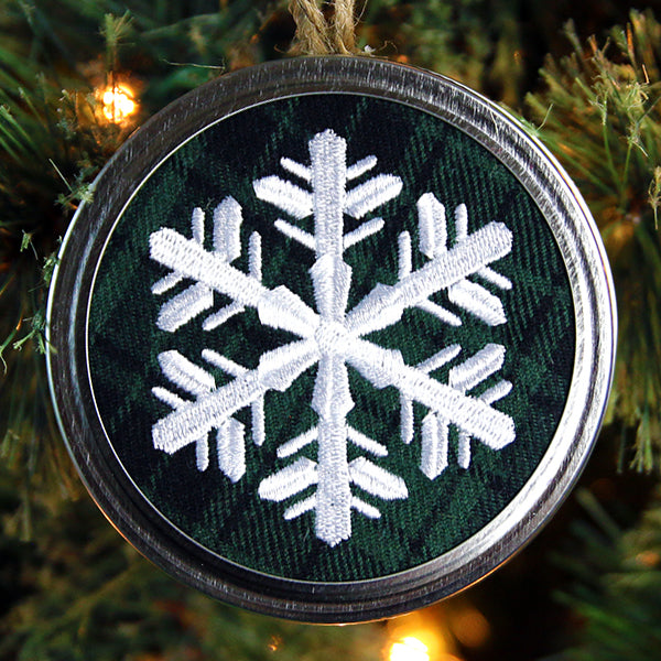 Rustic Christmas Jar Cover - Snowflake