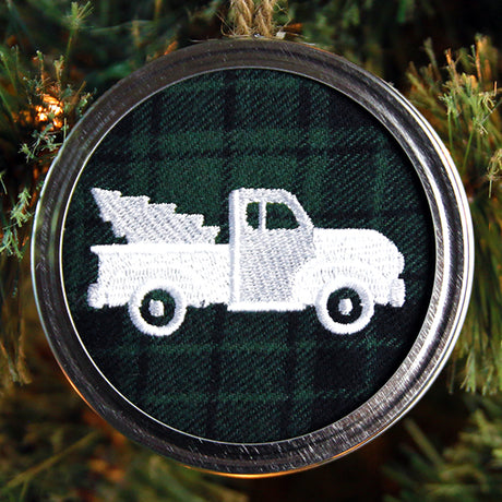 Rustic Christmas Jar Cover - Retro Truck