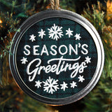 Rustic Christmas Jar Cover - Season's Greetings