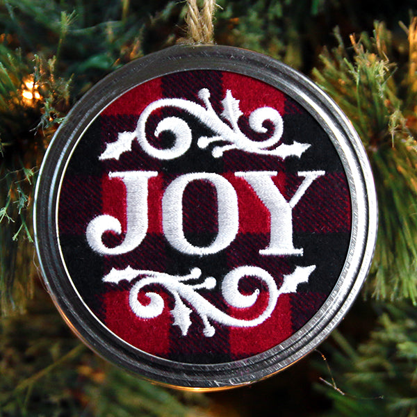 Rustic Christmas Jar Cover - Joy