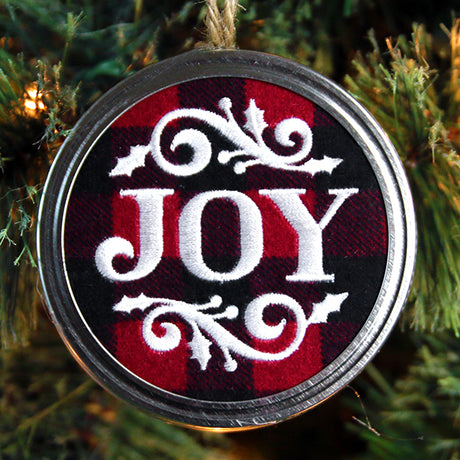 Rustic Christmas Jar Cover - Joy