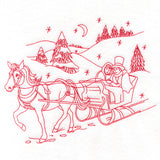 Classic Christmas Scene - Horse and Sleigh (Redwork)