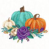 Floral Pumpkin Trio in Watercolor