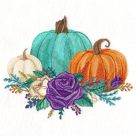 Floral Pumpkin Trio in Watercolor