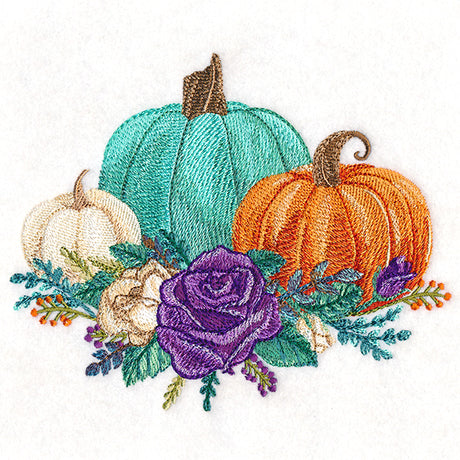 Floral Pumpkin Trio in Watercolor