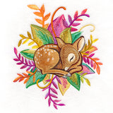 Deer and Leaves in Watercolor