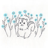 Cheery Chipmunk and Wildflowers