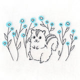 Cheery Chipmunk and Wildflowers