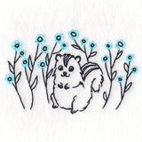 Cheery Chipmunk and Wildflowers