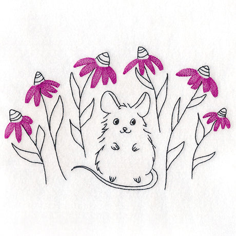 Mischievous Mouse and Wildflowers