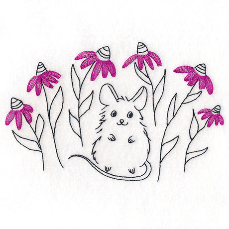 Mischievous Mouse and Wildflowers
