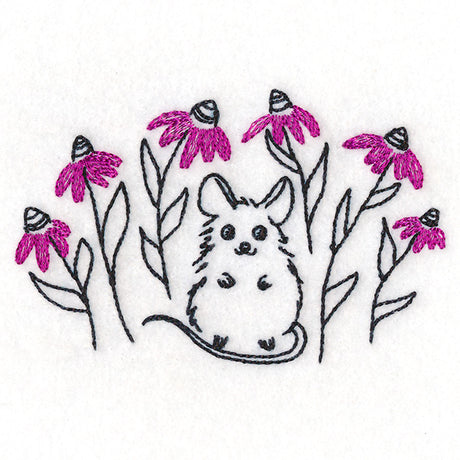 Mischievous Mouse and Wildflowers