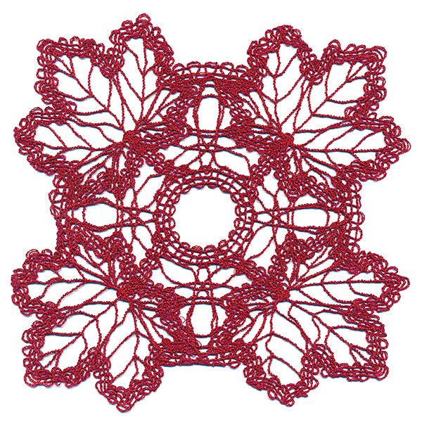 Maple Leaf Square Doily (Battenburg Lace)