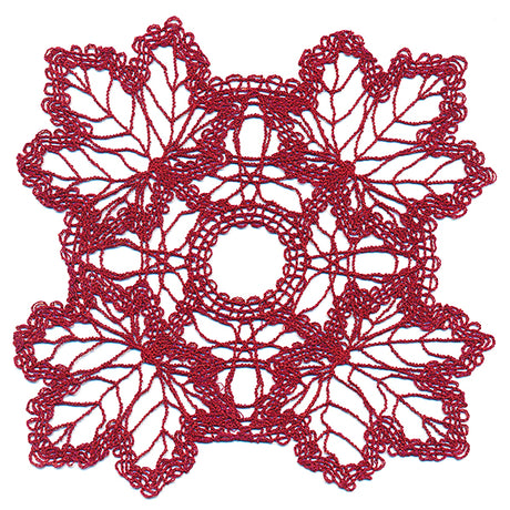 Maple Leaf Square Doily (Battenburg Lace)