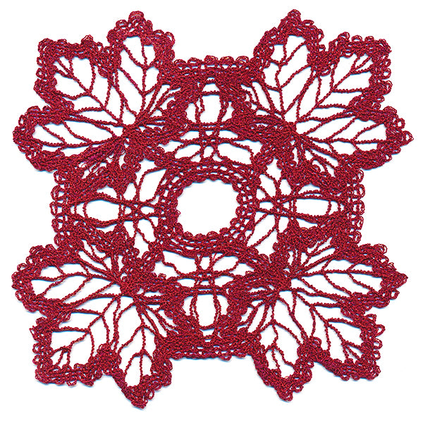 Maple Leaf Square Doily (Battenburg Lace)