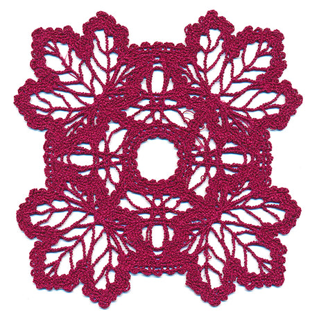 Maple Leaf Square Doily (Battenburg Lace)