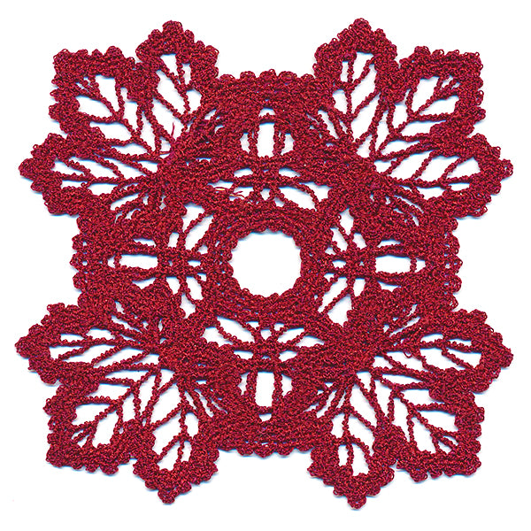 Maple Leaf Square Doily (Battenburg Lace)