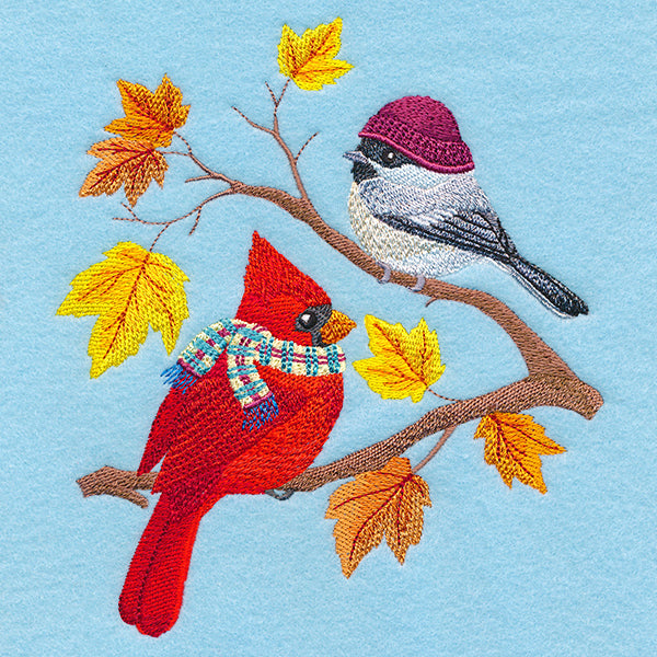 Autumn Bundled-Up Birdies