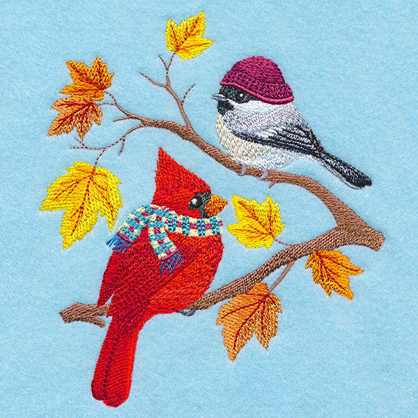 Autumn Bundled-Up Birdies