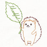 Sweet Hedgehog with Thankful Leaf (Vintage)