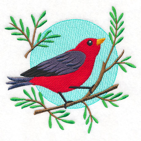 Perfectly Perched Sweet Scarlet Tanager