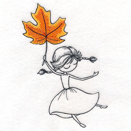 Autumn Breeze Beauty with Maple Leaf
