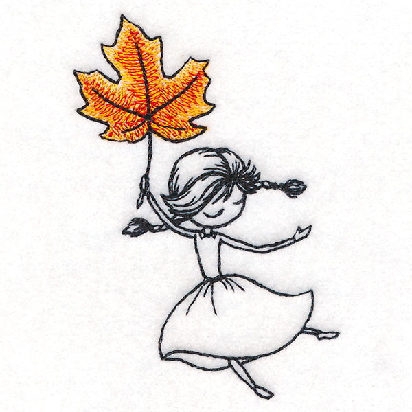 Autumn Breeze Beauty with Maple Leaf