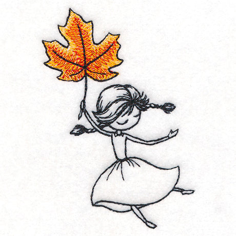 Autumn Breeze Beauty with Maple Leaf