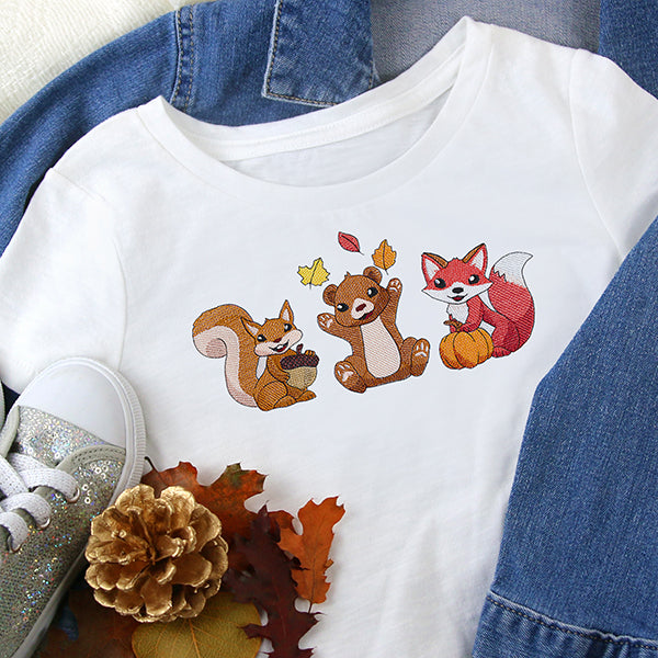 Joyful Autumn Animals Trio