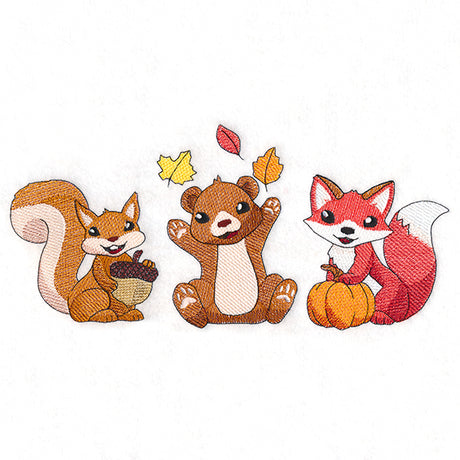 Joyful Autumn Animals Trio