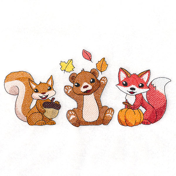 Joyful Autumn Animals Trio
