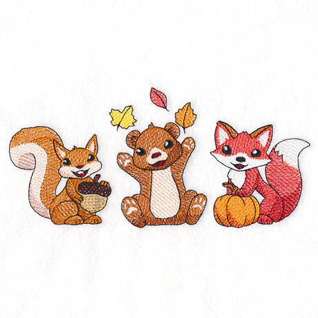 Joyful Autumn Animals Trio