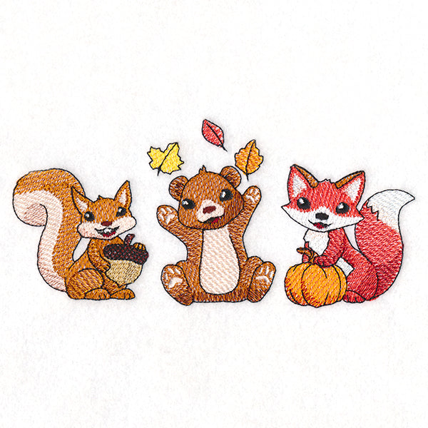 Joyful Autumn Animals Trio