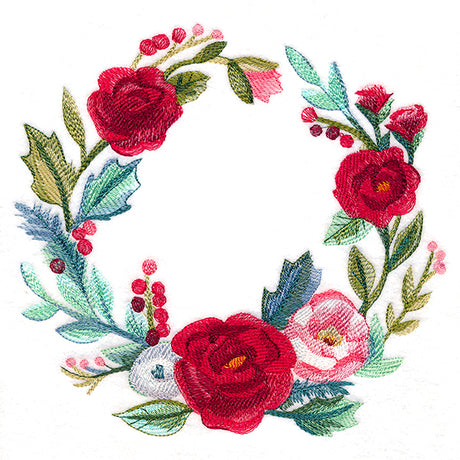 Christmas Floral Wreath in Watercolor