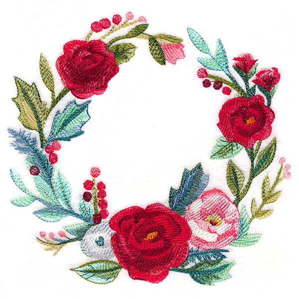 Christmas Floral Wreath in Watercolor