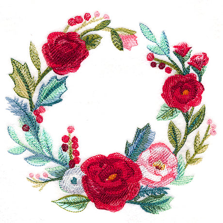Christmas Floral Wreath in Watercolor