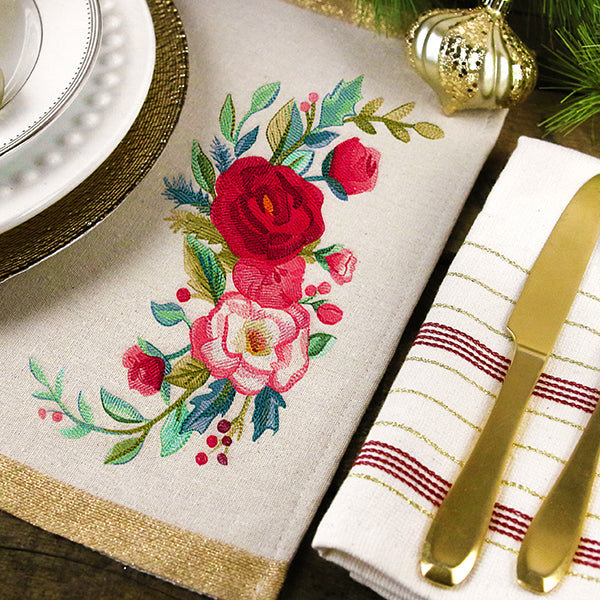 Christmas Floral Spray in Watercolor