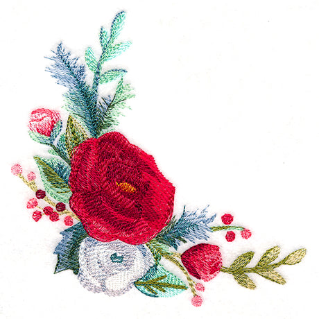 Christmas Floral Corner in Watercolor