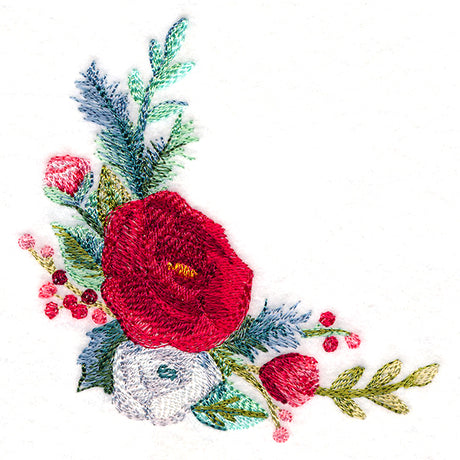 Christmas Floral Corner in Watercolor