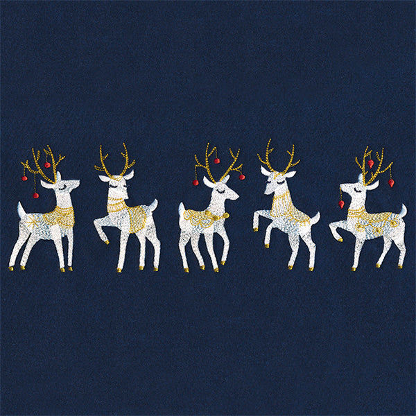 Prancing Retro Reindeer Border